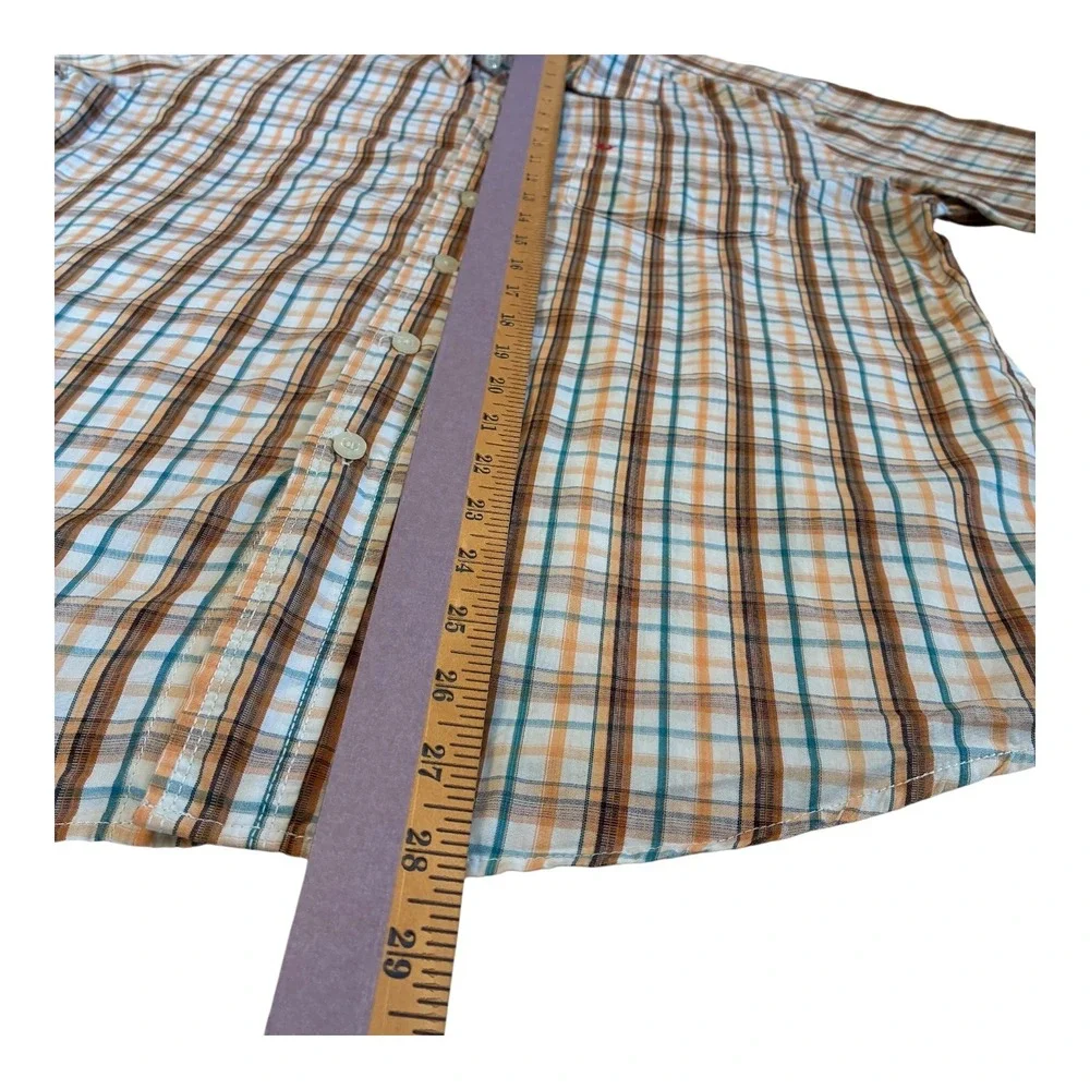 True Religion World Tour Plaid Shirt Men's L Section Ricky Row Seat Button‎ Up
